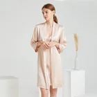 Pajamas Silk Nightgown Two-piece Female Long Silk Sexy Pajamas Suspenders Split Nightwear