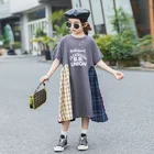 Baby Baby Dress New Princess Mosaic Plaid Short-sleeved Dress