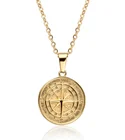 Necklace Fashion Design Men's North Star Pendant Stainless Steel Compass Necklace