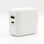 Tech 65W 2 Port Fast Charger Foldable USB C Wall Charger With GaNFast Tech Dynamic Detect For MacBook Pro/Air