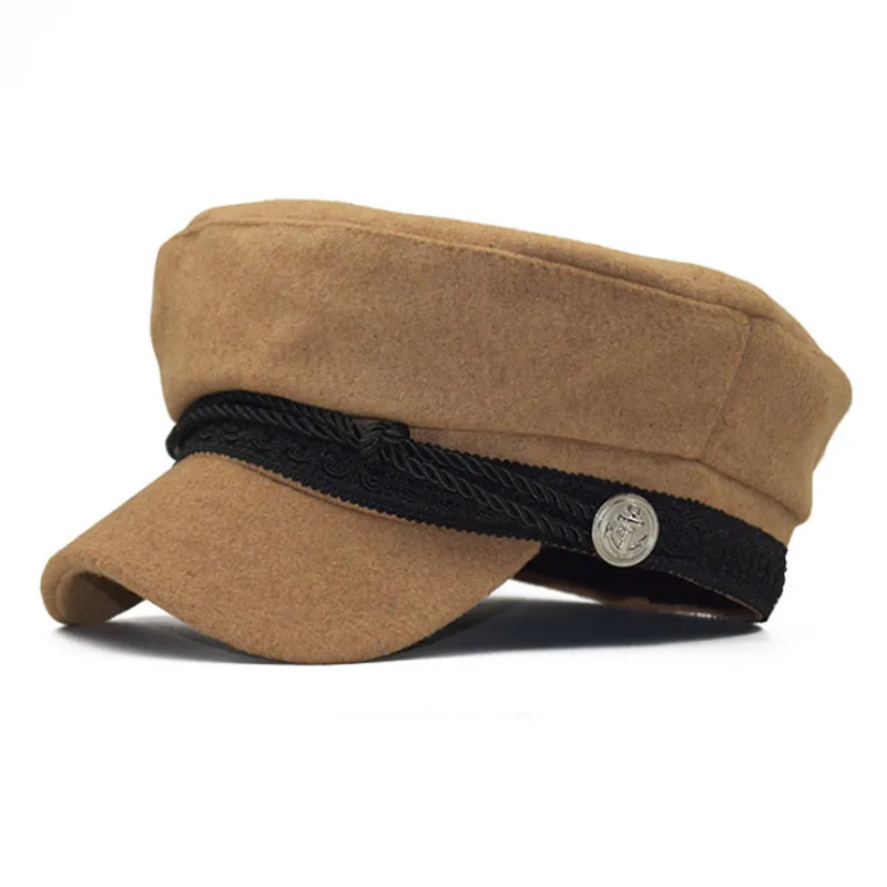 Womens Newsboy Cap Wool Visor Cabbie Fiddler Winter Spring Octagonal Paperboy Hat Girls Gift 