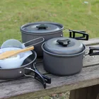 Gas Camping Cheap Factory Price Portable Butane Gas Stove Aluminium Alloy Tableware Set Non Stick Camping Cookware