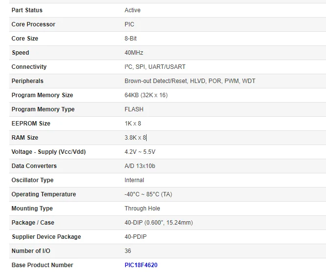 product pic18f4620 pic18f4550 pic16f877a 8 bit microcontroller ic dip 40 for industrial control embedded systems-2