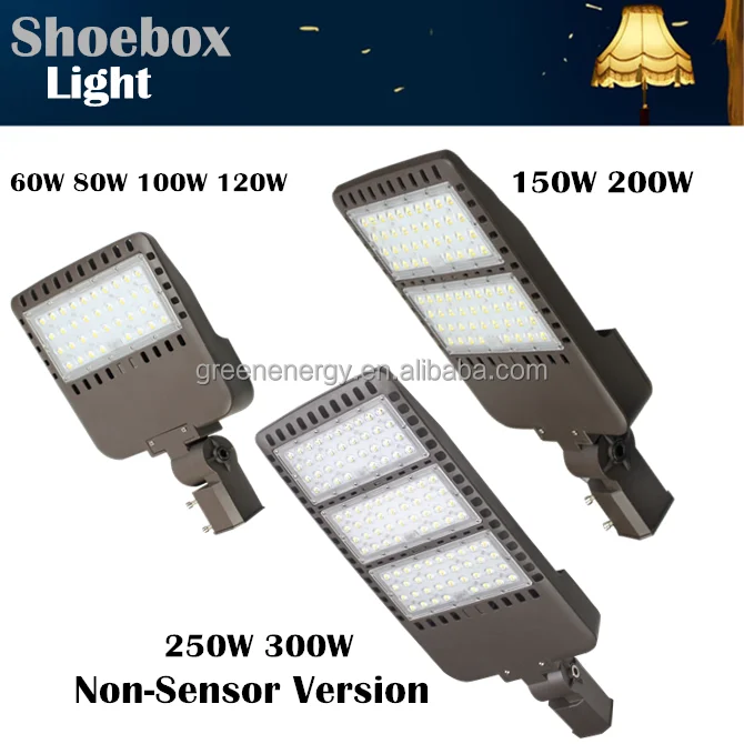 type3 Nema standard 277-347vAC shoebox led street light 4000k 5000k shoebox led dusk 300w 250w 150w