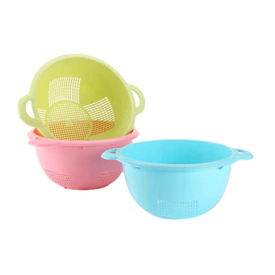 kitchen basket vegetables drainer sink colander dish drying rack plastic colander with handle