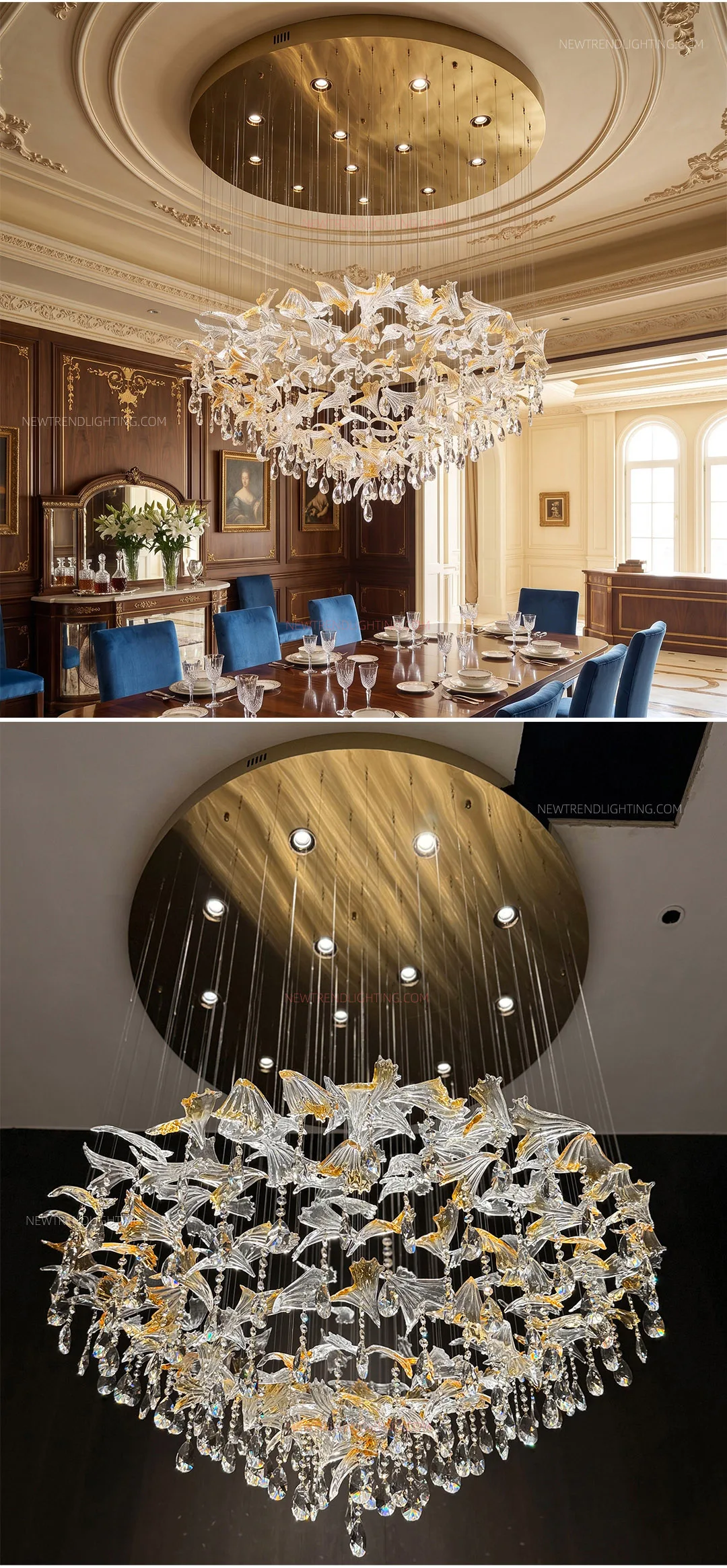 cpl 518 custom luxury architectural ceiling chandelier bespoke flush mount led lighting manufacturer for high end villas-2