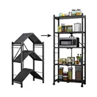 Used PomeloHome Folding Multilevel Metal Adjustable Widely Used Moveable Rack Shelves