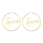 Earrings Hoop Earrings Women Stainless Steel Gold Plated Boho Horoscope 12 Zodiac Sign Hoop Earrings Womens