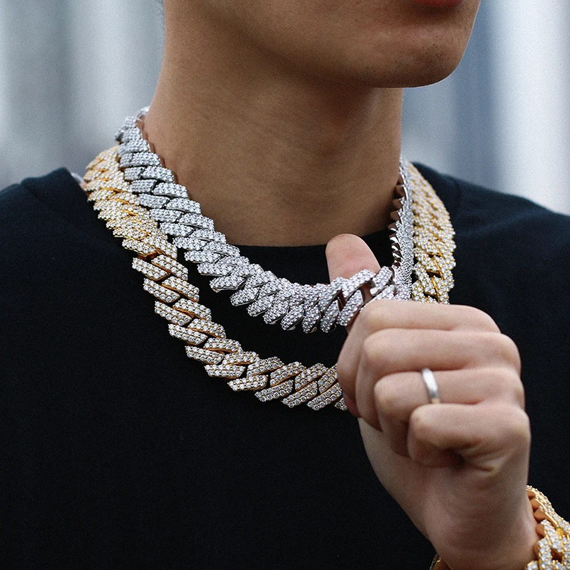 Cuban Link Chain for Men, Brass Choker 