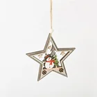 Star Decoration Snowflake Christmas Plywood Snowman 5 Pointed Star Snowflakes Decorations
