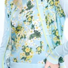 Flower Coats Blue Irregular Italian Printed Silk And Polyester Flower Spring Fashion OEM Coats
