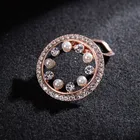 Brooch Pearl Decoration Jewelry Rhinestone Three-ring Scarf Buckle Brooch For Women