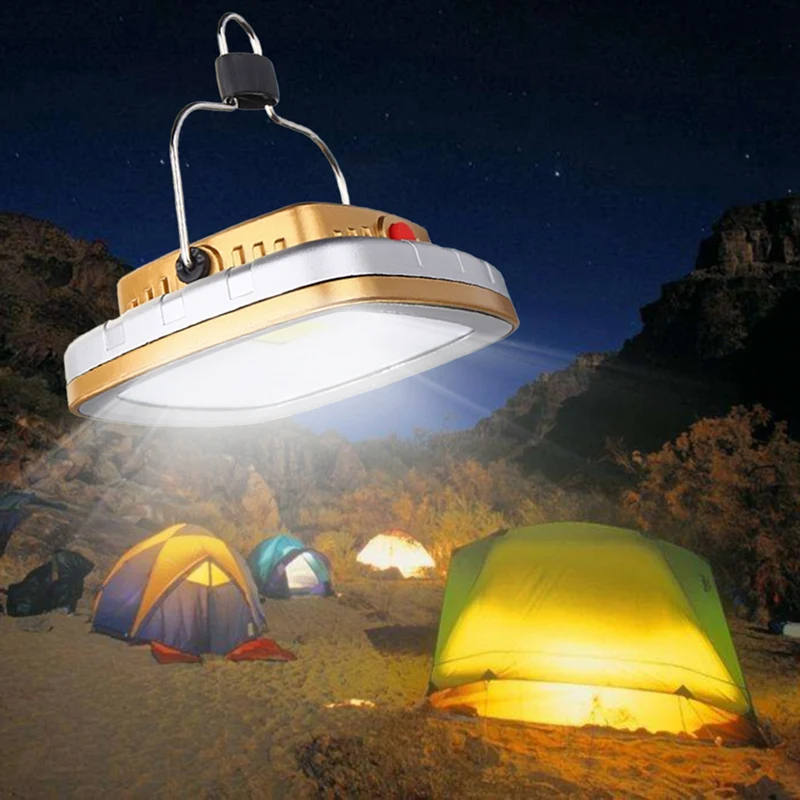 USB Portable COB LED Work Light Rechargeable Lantern Camping Hiking Tent Lamp 