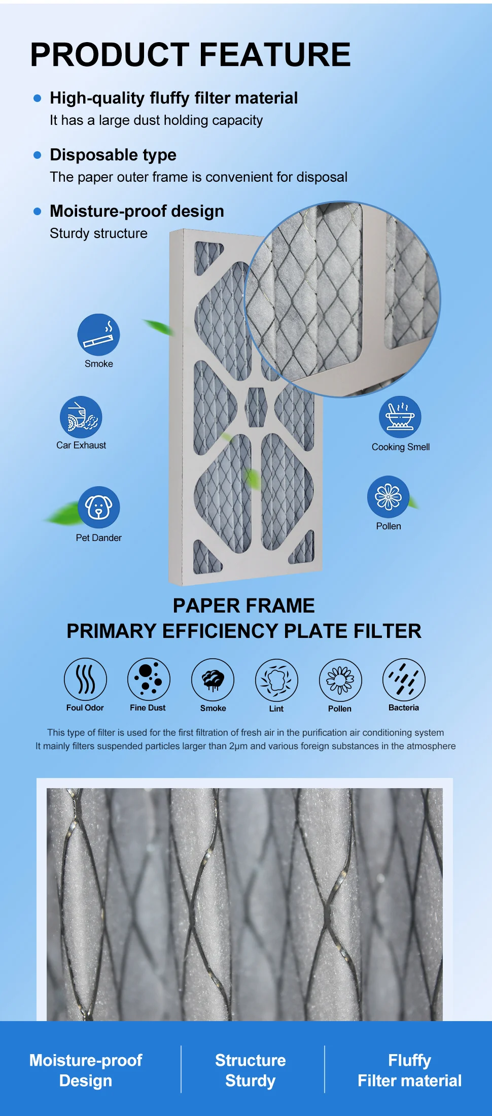 Galvanized Frame Pleated Panel, HVAC, 20x20x1 - detail 8