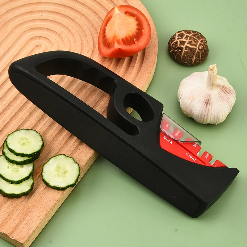 2024 New Arrival Gadget Professional 4 in 1 Multifunctional Kitchen Accessory Tools Steel Ceramic Knife Sharpener Sharp Edges