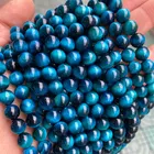 Beads Tiger Eye Natural Gemstone Beads Round Royal Blue Tiger Eye Stone Loose Beads For Jewelry Making