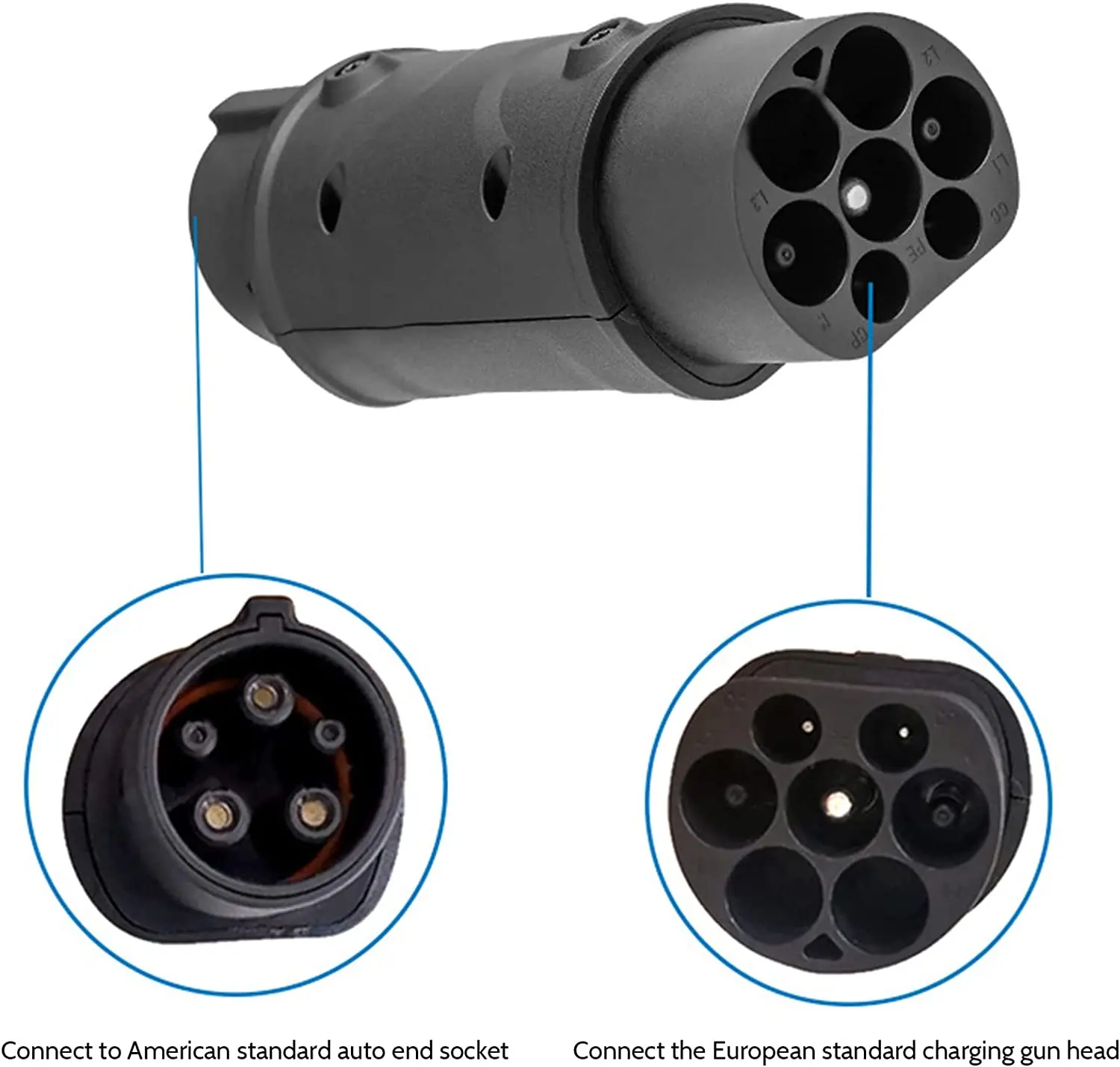 16a 32a Type 2 To Gbt Ev Charging Adapter Ev Connector For Evse Ev