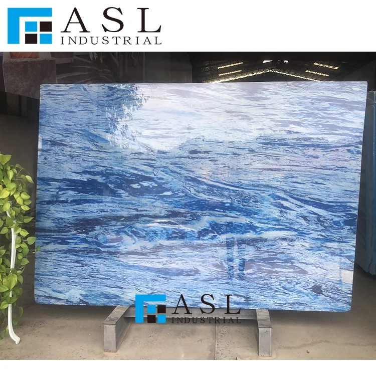 Dark Blue Marble Stone Extreme Ocean Blue Marble Flooring Tiles