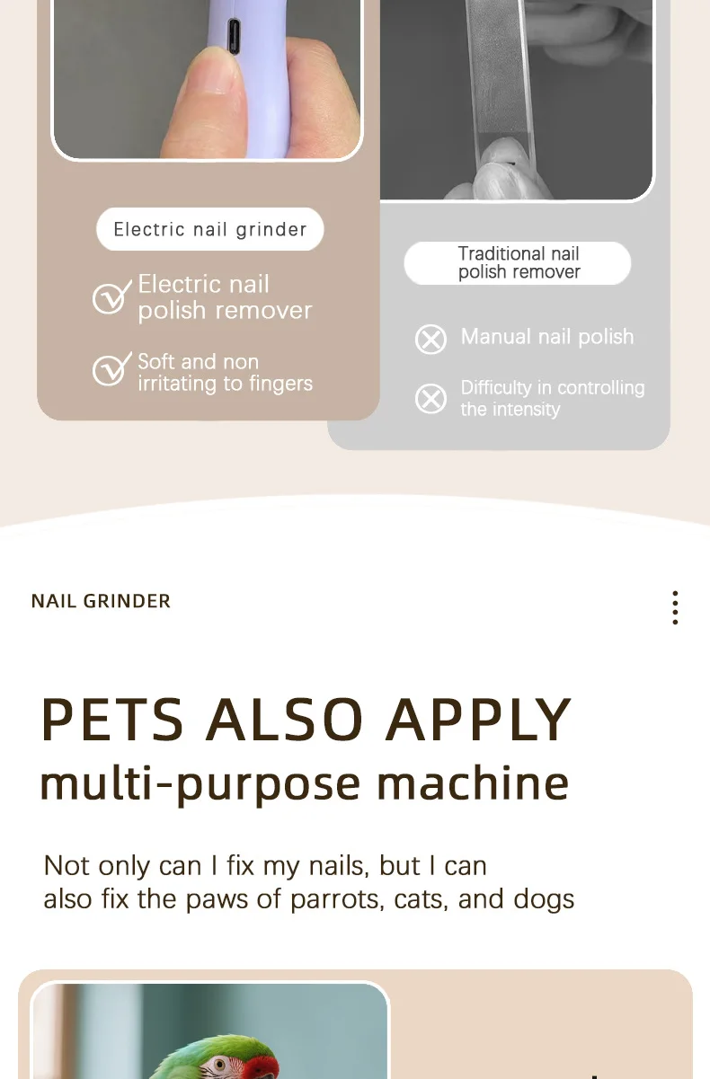 Wholesale New USB Rechargeable Pet Nail Grinder Safe to Use for Dogs and Cats Pet Supplies supplier