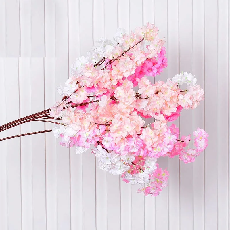 2023 100 Cm Silk Cherry Blossom Flowers For Home Decoration Pink White
