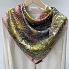 Hijab Silk Scarves Head Handkerchief Wholesale Shawl Wraps 90-90CM Square Hijab Scarf Women