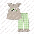 Design Boys New Design Tractor Cotton Applique Boys Clothing Set Shirt And Pant Boys Autumn Boutique