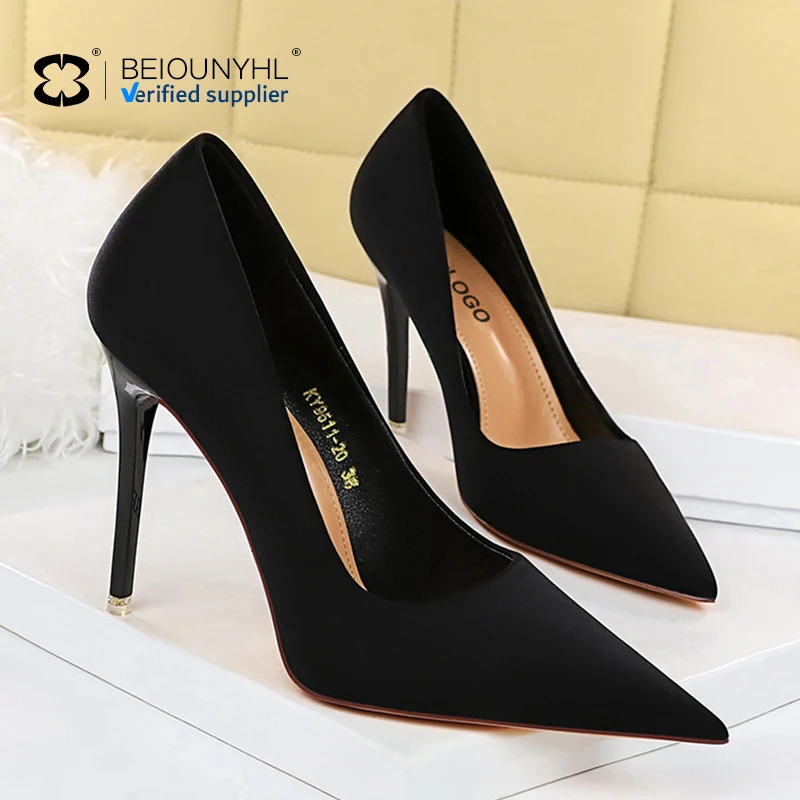 2024 Customized Plus High Heels New Styles Office Pointed Toe Dress Shoes Party Wear Mature Sexy Women Pumps Shoes For Women