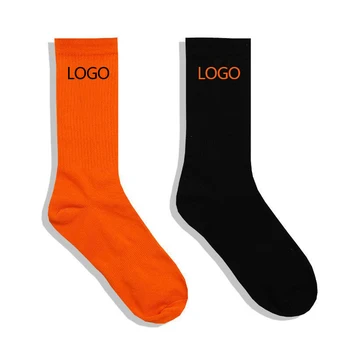 Cheap wholesale oem designer custom design your own logo men crew sports socks custom bamboo cotton black sock for man