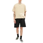 Short Short Sleeve Tshirt Ribbed Crewneck Fashion Custom Logo Men Short Sleeve 100% Cotton Distressed T-Shirts