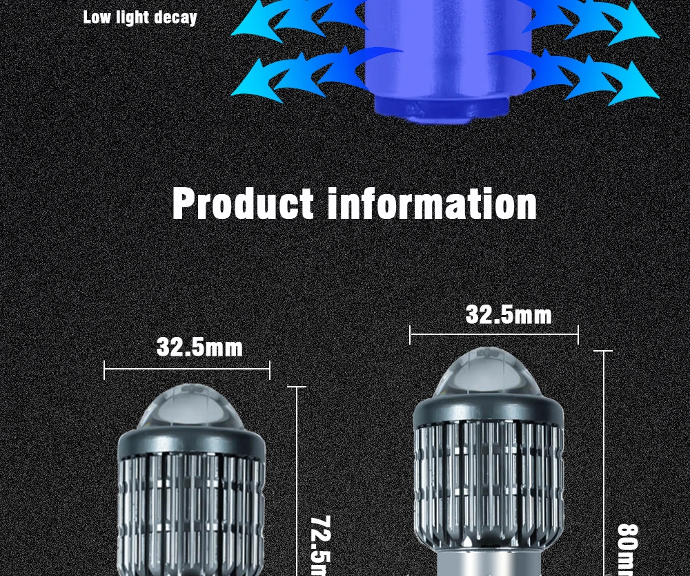 TECH-KING Super Brightness Projector Lens Light 12V-80V White yellow Universal H4 BA20D P15D Motorcycle LED Headlight Bulb Lamp