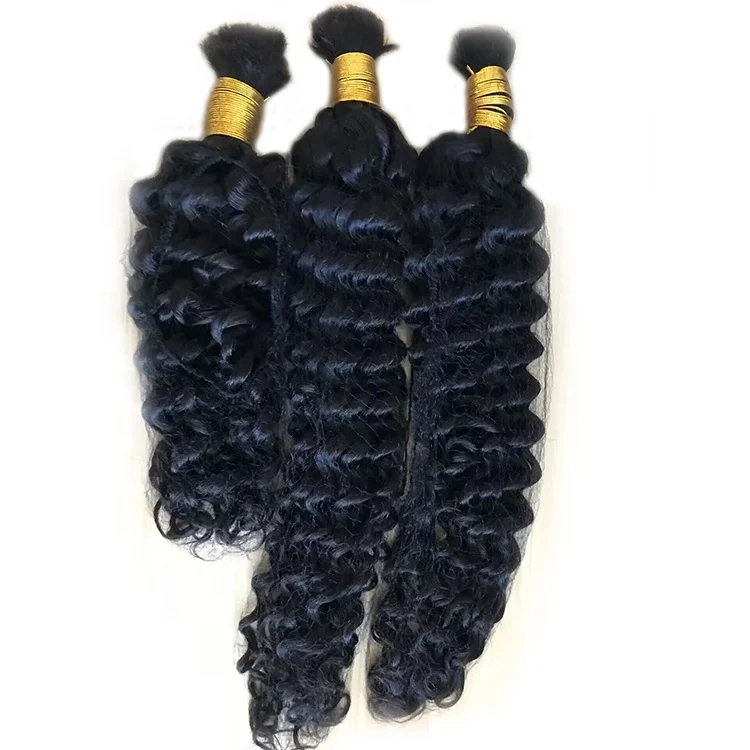 10A Indian Remy Human Hair Afro Kinky Curly Malaysian Hair Bulk No Weft for Braiding Natural 1B.jpg