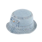 Boy Baby Hat Kids Hats Wholesale Custom Distressed Jeans Boy Baby Children Denim Kids Bucket Hat