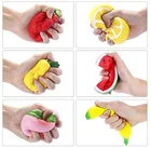 Key Chain Wholesale High Quality Customized Strawberry Shape Pu Anti Stress Ball Key Chain For Promotion Gifts