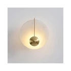 Wall Bedroom Copper Bedside Lamp Wall Lamp Perforation Free Creative Bedroom Rechargeable LED Wall Lamp