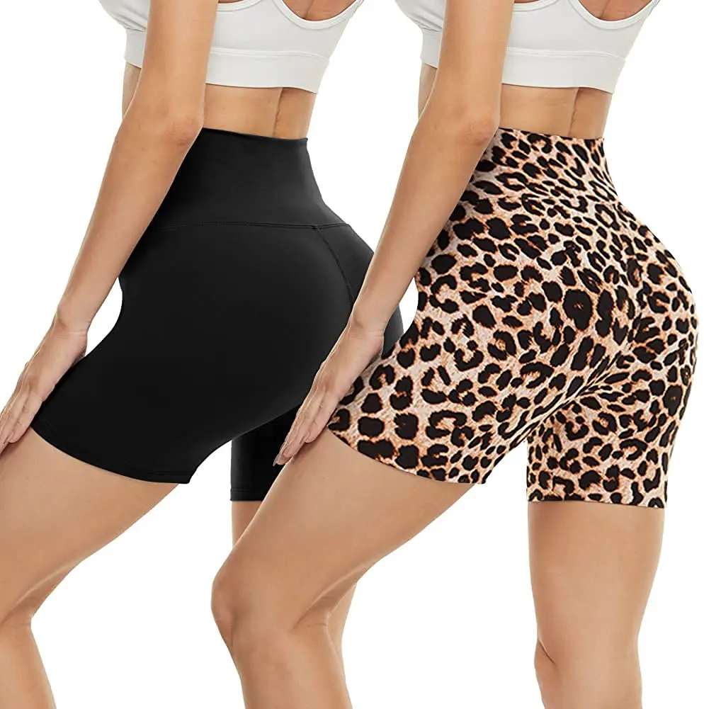 Fashion Breathable Soft Summer Yoga Shorts Sport Outfit Printed Cycling Custom Plus Size Shorts For Women High Waisted Shorts