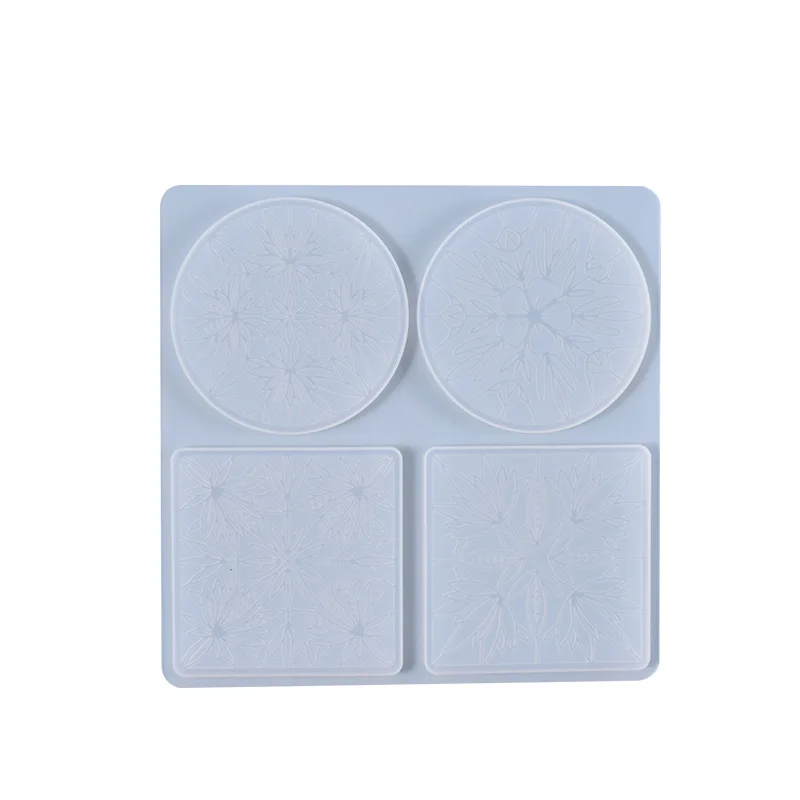 DIY Silicone Flower Coaster Pad Casting Mold Resin Making Mould Craft Tools New