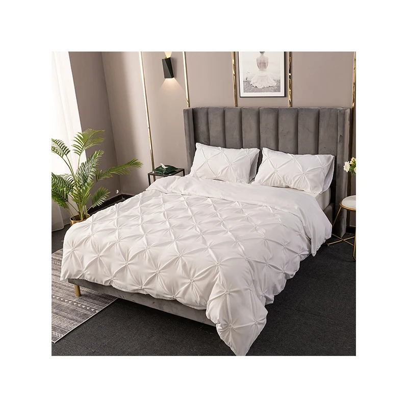 white pintuck single duvet set