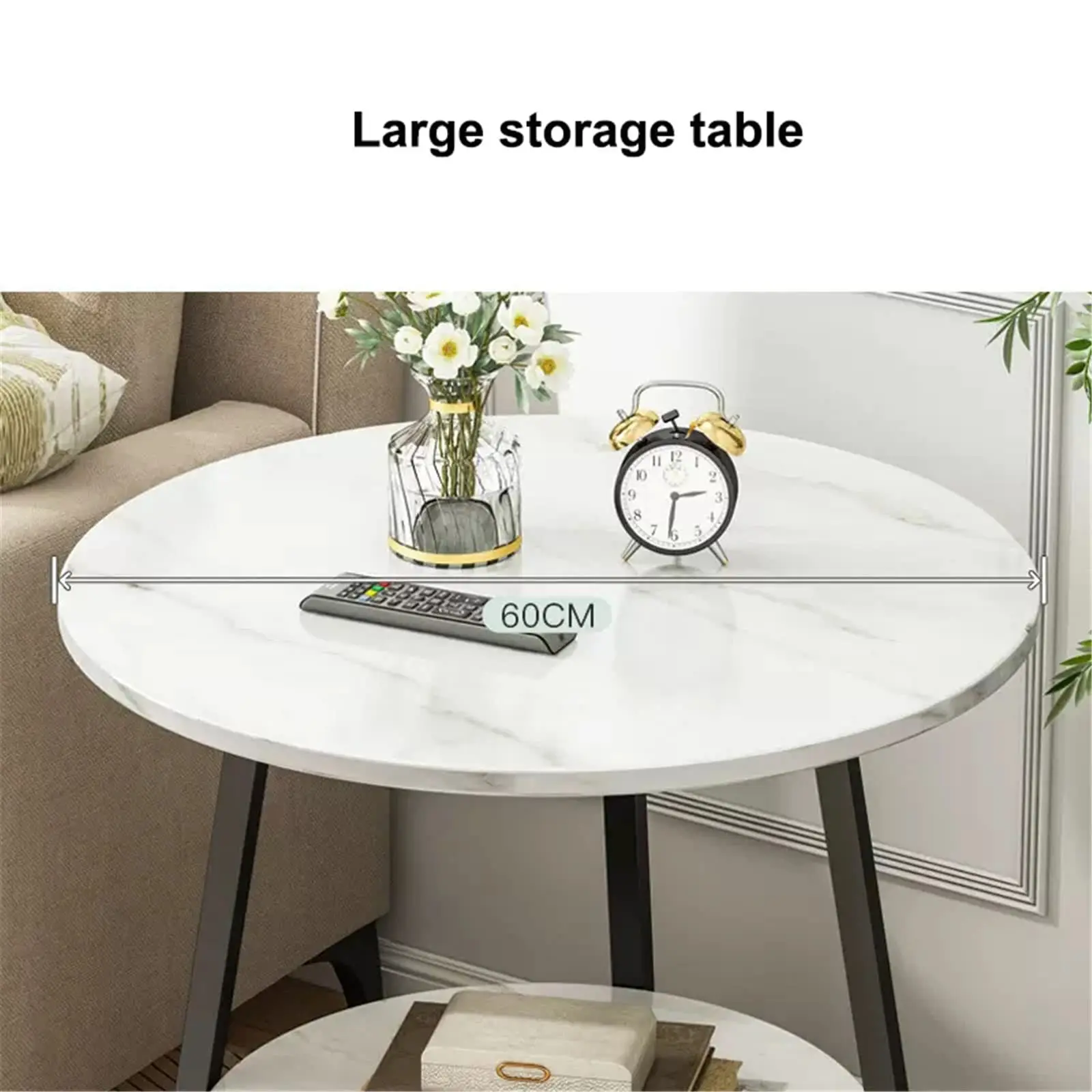 Modern Italian fashion Small Space Metal Frames wooden centre Circular sofa Corner Side Coffee Table