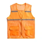 Vest Hot Sale Customized Logo High Visibility Outdoor Work Reflective Safty Vest For Men Women 2 Pockets
