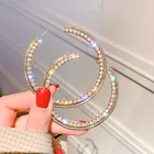 Rhinestone Hoop Earrings Large Hoop Earring 2020 Fashion Glitter Rhinestone Large Hoop Earrings For Women