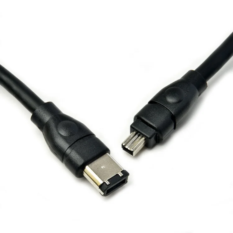 Cmple IEEE 1394 FireWire iLink DV Cable 6P 4P M/M 3FT Black 