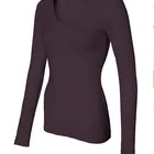 Ladies With New Level Ladies Long Sleeve Plaid Scoop Neck Shirt For Women With Any Color