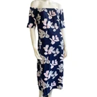 Flower Skirt Soft Cozy Long Dress Flower Design Ankle Length Off The Shoulder Long Skirt Pajamas T-shirt Skirt