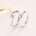 Silver Rings Silverrings Customized Zircon Diamond Silver Couple Rings For Weddings And Engagement