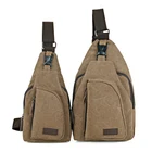 Teens travel leisure canvas sling backpack, cool mini cotton fabric sling bag