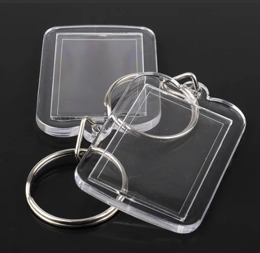 Clear Acrylic Plastic Photo Frame Keychain