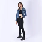 Fashion Jacket 2021 Fashion Spring Summer Color Block Streetwear Womens Sexy Embellished Denim Jacket