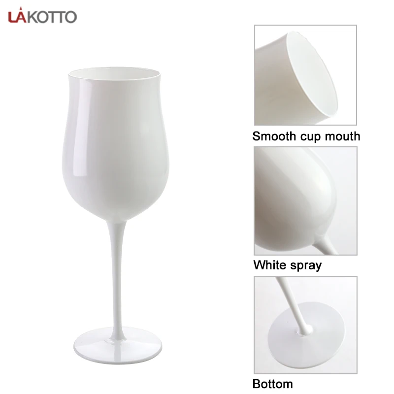 Custom Creative 400 ml Wine goblet Glasses with White Painting Wine Glass Cup Party Gift