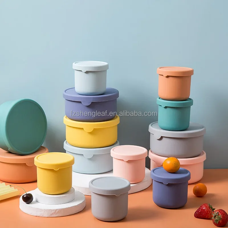 product cute kid childrens insulated portable heated bento silicone food container school lunch box set for kids and adults-7