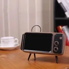Tv Phone Wholesale Retro TV Wireless Speaker Mobile Phone Holder Stand With 3D Stereo Sound For Any Cell Phone